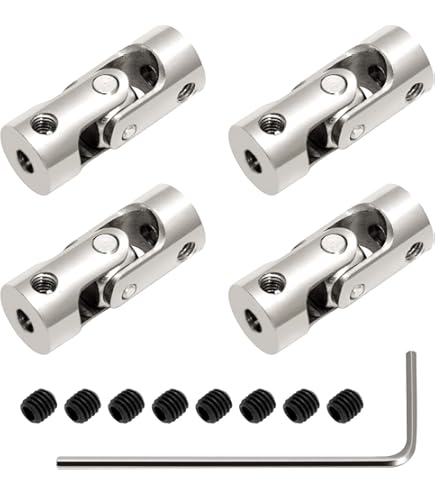 PATIKIL Universalgelenk 4 Stück - 3-5mm Innendurchmesser U-Gelenkwelle | Mit M4 Schrauben