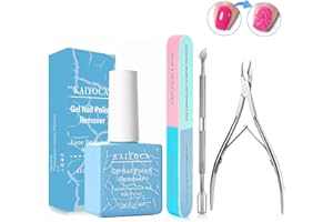 KAIYOCA Gel Nail Polish Remover with Cuticle Pusher and Cuticle Nippers & Nail File, Professional Acrylic Powder Nail Polish Remover,Remove Nail Polish in 3-5 Minutes, No Soaking or Wrapping (1 Pcs set)