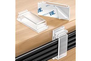 Kimsky Pack of 30 Cable Holders, Cable Holder, Self-Adhesive 3M Adhesive, Large Cable Management at Desk, Cable Organiser for Cable Management for Indoor, Outdoor, Home and Office, Transparent
