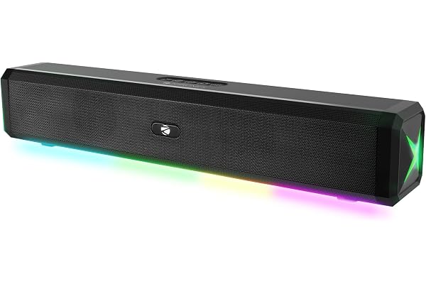 ZEBRONICS VITA BAR 150 Wireless Bluetooth Soundbar, 20W RMS, 2.0 Channel, Dual (52mm Driver & Passive Radiator), Upto 8 Hours Playback, Built in Battery, BTv5.3 USB mSD AUX TWS, RGB LED