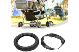 EASYBYMALL 12 Zoll Kinderwagen Schlauch, 2 Stück Packung, Langlebiger 280 x 65 203 Reifen und Schlauch für Kinderwagen Dreirad Laufrad Fahrrad Kinderrad Gummimaterial (Innenschlauch + Außenreifen)