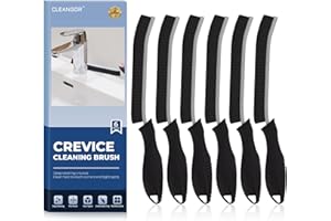 Cleangor Brosse à Joints, Brosse Nettoyage Salle de Bain avec Poignée Ergonomique, Brosses à Joint Carrelage, Brosses à Récurer pour Cuisine et Fenêtre (6, Noir)