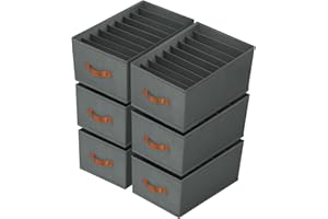 BOWSHA Schrank Organizer kleiderschrank 6 Stück 9 Fächer - Faltbare & Stabilisieren Schubladen Ordnungssystem Mit Grundplatte für Aufbewahrung Kleidung, Tshirts, Hosen, Unterwäsche (34 * 25 * 17cm)