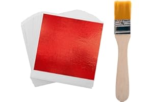 HALYKADU Blattgold Imitation Blattgold-100 Stück Goldfolie zum Basteln-Blattgold Imitation für Kunst,Basteln,Unstprojekt, Möbel (Red)