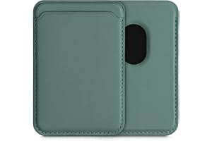 kwmobile Tarjetero Compatible con Apple iPhone 15/14 / 13/12 Series - Portatarjetas magnético Compatible con MagSafe de Cuero sintético - Negro