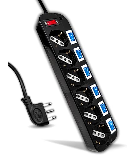 CIABATTA MULTIPRESA ELETTRICA 5 PRESE SCHUKO 5 INTERRUTTORI 1 MASTER 16 A 322403204506