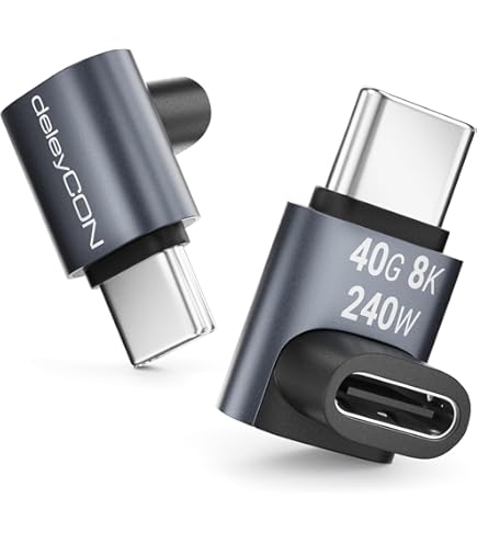 Adattatore Magnetico USB C 240W (2 Pezzi) - Angolo Retto 24 Pin Con USB4 40Gbps 8K - Per IPhone 16/15, MacBook - 2
