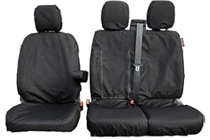 HEAVY DUTY COVERS Tailored & Custom Fit | Waterproof Heavy-Duty Van Seat Covers to fit Ford Transit Custom 2013-2023 1st Generation | Driver & Double Passenger