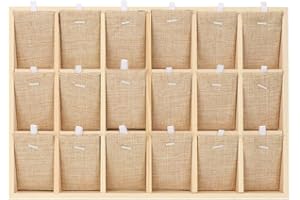 Marhynchus Drewniana szkatułka na biżuterię, aksamitna, do przechowywania kolczyków, bransoletek, naszyjników