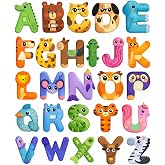 Lyrovo Magnetic Alphabet Letters for Kids – 26 Capital ABCD Animal Magnets - ABCD Toys for Kids