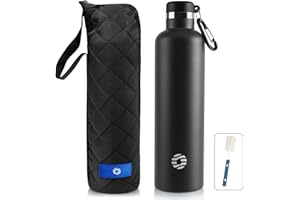 FEIJIAN Gourde Isotherme - Bouteille Isotherme - 750ml/ 1L - Gourde Inox Bouche Standard - Gourde Sport Étanche - Gourde Enfant sans BPA, Cadeau pour les Sportifs