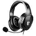 MSI IMMERSE GH20 GAMING HEADSET - Lightweight & Adjustable Design, 40mm Neodymium Drivers, laptop, Adjustable Mic, Inline Controls, 3.5mm Jack Connector & Y Cable Splitter - Wired