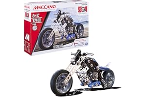 Bandai - Meccano Moto 5 en 1 - Coffret de Construction 5 Modèles - 174 pièces, 2 outils, notice - Kit Activité assemblage moto - Jouet Enfant 8 ans et + - Idée Cadeau ado et collectionneurs - APM20103