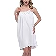 goodmansam Women's Shower Wrap Robes Spa Body Wrap Bathrobe Ultra Absorbent Cover up Towels, White, One Size