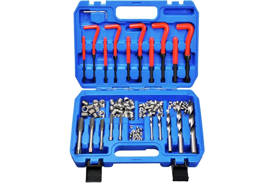 Zoomtools 131pcs Thread Repair Tool Kit Set, Metric M5 M6 M8 M10 M12 with HSS Drill Thread Insert Repair Tool