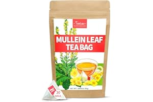 TeeLux Mullein Leaf Tea Bags 30 Count, Pure Mullein Leaves, Healthy Herb, Caffeine Free, Natural Herbal Tea, Good for Overall Health