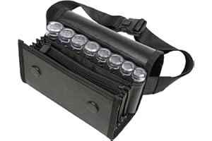 Sacoche de Service Luxe 100% Végan en Toile Ultra-Fibre Haute résilience avec monnayeur Transparent et gradué. Fermeture du Rabat par Magnétique HD - Garanti sans Cuir Animal - Monepass