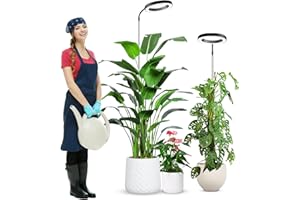 wolezek 80 LEDs Grow Light, 65in Grow Lights for Indoor Plants Full Spectrum, 3 Colors Plant Lights Indoor with 360°Gooseneck, 6/12/16H Timer, 5 Brightness, Height Adjustable, Black Pair