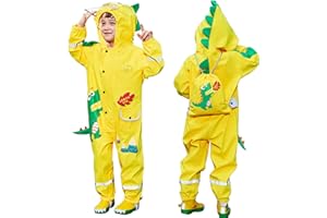 Fewlby Chubasquero Niños Niñas, Impermeable Poncho de Lluvia Ligero Abrigos de Lluvia Chaqueta Impermeable Mono Impermeable con Capucha Traje de Lluvia 1-8 Años