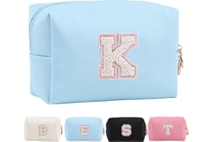 Tolmaiertu Personalized Makeup Bag,Waterproof Travel Makeup Pouch Cosmetic Bag Birthday Gift for Women Mom，Bride Bridesmaid Cosmetic Bag A-Z