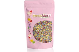 HONEYBERRY INCLUSIONS Rainbow Multicoloured Confetti Circles 200g - Premium Edible Decorating Sprinkles for Baking, Cupcake and Cake Decorations, Ice Cream, Dessert and Icing Decoration Toppers