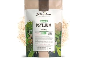 PLANÈTE AU NATUREL Cáscara de Psyllium Orgánico 250 g - 99% Pureza - Fuente de fibra - Desintoxicación - Digestión