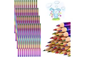 TSASWEET 48 Matite Colorate Arcobaleno 4 in 1 Matite Multicolori Matite in Legno Colorate Arcobaleno per Arte, Disegno, Colorazione, Schizzi (Rosse, Blu, Verdi, Gialle)
