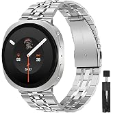 Rongep [Prestige Steell] Samsung Galaxy Watch 9/8 44mm/40mm/Classic 46mm ile Uyumlu &Ccedil;elik Kordon [Kısaltma Aparatlı] Paslanma