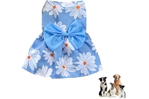 Maodom Dog Princess Dresses - Hawaiian Daisy Puppy Dresses For Small Medium Dogs,Pet Tutu Bowknot Mesh Puppy Dog Princess Summer Dresses For Small Medium Cat Puppy Dog (X-Small)