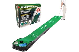 VIDFAIR Golf Putting Mat, Putting Green Indoor Set, Indoor Putting Green with Automatic Ball and 3 Holes, Training and Practice Aid at Home or Office Home Office Backyard,Gifts Accessories for Men