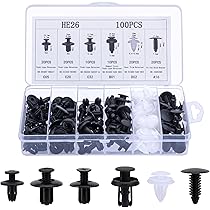 Kit 625 Clip Di Fissaggio Auto – 16 Tipi Di Rivetti Universali In Plastica Nera Per Paraurti, Parafanghi, Interni + 5 Attrezzi