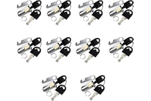 Lsgoodcare 10Pack Security Mailbox Lock Cabinet Drawer Cupboard Cam Lock 30Mm with 20 Keys, Each Lock with Same Key