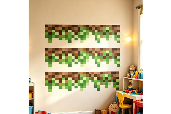 SUPERDANT 3 gröna Camo Pixel väggklistermärke Camouflage Pixel väggklistermärke Militär Armé Jakt väggklistermärke Vinyl väggklistermärke För hemmet Vardagsrum Sovrum Barnrum Dekoration