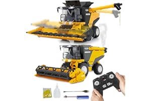 JAMARA Moissonneuse-batteuse MT-1000 1:24S 2,4 GHz blé et maïs avec fumée et Grain de Jeu – Son d'avertissement de recul, pneus en Caoutchouc profilés, lumière LED, réservoir d'eau pour Fonction
