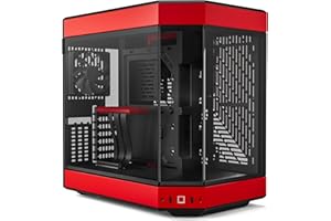 HYTE Y60 Modern Aesthetic Dual Chamber Panoramic Tempered Glass Mid-Tower ATX Computer Gaming Case with PCIE 4.0 Riser Cable Included, Red (CS-HYTE-Y60-BR)