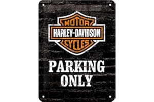 NOSTALGIC-ART Harley-Davidson - Señal de aparcamiento lata solamente, 15 x 20 cm