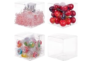 BENECREAT 30PCS 8x8x8cm Effacer Cube Faveur De Mariage Boîtes PVC Transparent Cube Coffrets Cadeaux pour Bonbons Chocolat Saint Valentin, Fête des Mères, Cadeau