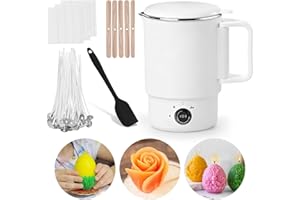 HOSPAOP Cera eléctrica de 800 ml – Juego de fundición de cera con cera fundidora, horno de cera y accesorios, kit de fabricación de velas con mecha para velas, soporte para mecha