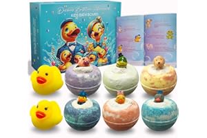 CALMGENIX 6pcs Kids Bath Bombs Set with 6 Toys & 2 Rubber Ducks – Fun Bath Bombs for Kids with Surprise Toys Inside & 6 Bathtime Stories – Safe for Sensitive Skin & Birthday Gift for Boys & Girls