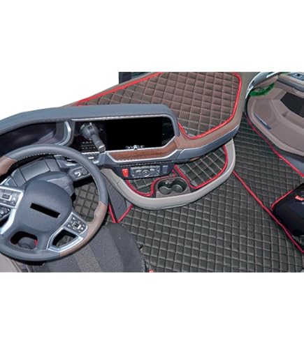 Tappetini Per DAF XF 105 2006-2012 - Trapuntati, Antiscivolo E Impermeabili, Marrone Scuro - Foto 11