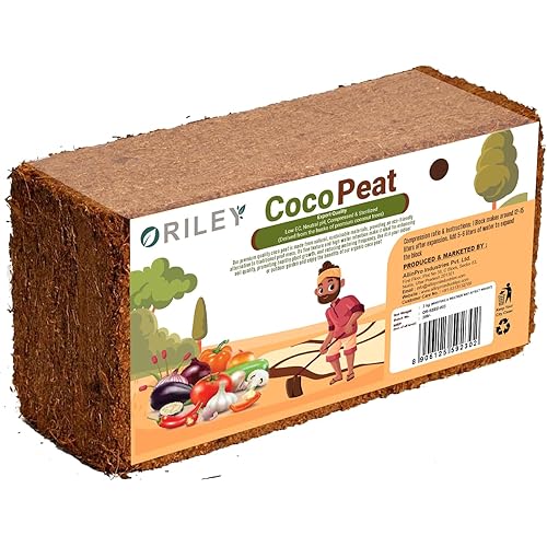 Oriley Cocopeat Block 100% Natural for Garden Plants 3Kg Organic Agricultural Compost Coco Peat for Indoor & Outdoor Fertilizer Kitchen Terrace Gardening Khaad