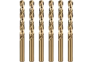 Misuyue M35 Foret Cobalt Metal 6mm, 6pcs HSS Forets Carbure Meche Metal Hélicoïdal Professional pour Inox Alliage Titane Cuivre Fer