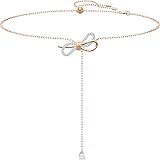 Swarovski Collier En Y Lifelong Bow, Blanc, Finition Mix De Métal