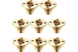 AIPAIDE 8 Stück Messing T8 Mutter Gewindespindel Messing Mutter für 8mm T8 Gewindestange 3D Drucker Z-Achse Leitspindeln Schrittmotor