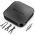 Swiitech Bluetooth Transmitter Receiver, 2-in-1 Bluetooth AUX Adapter, V5.0 Bluetooth Adapter for TV/Car/Home Stereo/PC, Pairs 2 Devices Simultaneously, aptX Low Latency (black)