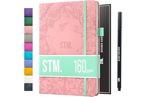 Scribbles That Matter A5 Bullet Dotted Journal + Stylo gratuit! Ton carnet a5 pointillés Couverture rigide 160 g/m², 150 papier épais résistant aux saignements pour le travail (5,75 x 8,5) pouces