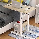 BAKAJI Scrivania Tavolo da Lavoro Porta Pc Computer Altezza Regolabile Tavolino Letto Divano con Piano e Ripiano Inferiore in