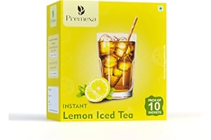 Premexa Instant Iced Tea | Energetic Refreshment | Simply mix with water for an invigorating drink | (10 Sachets, Lemon)