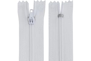 AERZETIX - C63373 - Lot de 10 Fermetures éclair à glissière spirale N°3 non séparable 30 cm en nylon - curseur autobloquant en métal - couleur blanc - vêtement couture pantalon mercerie