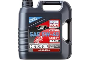 ‎LIQUI MOLY LIQUI MOLY Motorbike 4T Synth 5W-40 Street Race | 4 L | Motorrad vollsynthetisches Motoröl | Art.-Nr.: 1685, Schwarz